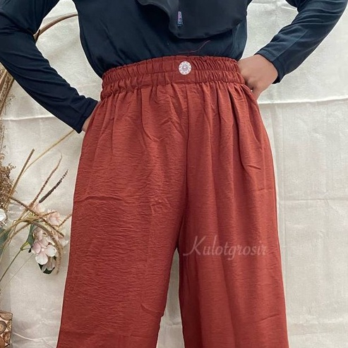 CRINKLE AIRFLOW LOOSE PANTS VARIASI KANCING/KULOT CRINKLE AIRFLOW HIGHWAIST/KULOT GROSIR MURAH