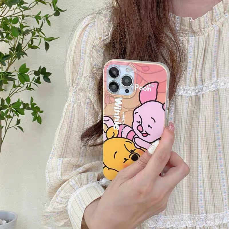 NEW CHUBBY CARTOON CASE !! WINNIE THE POOH GLITTER HOLOGRAM CASE PIGLET TIGER POOH IPHONE 14 PROMAX 14 PRO 14 13 PROMAX 13 PRO 13 12 PROMAX 12 PRO 12 11 SOFTCASE