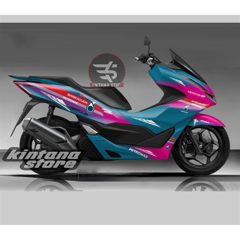 Decal pcx 160 stiker full body sticker variasi honda new pcx motif petronas