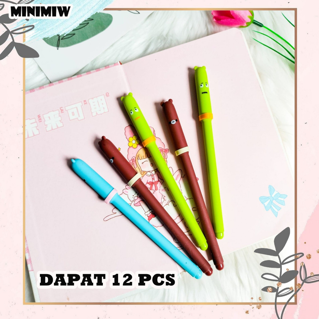 SELUSIN PEN ANIMAL MURAH BERUANG LUCU GEL PEN KARAKTER KUDA PONI PULPEN PENA BOLPEN BY MINIMIW