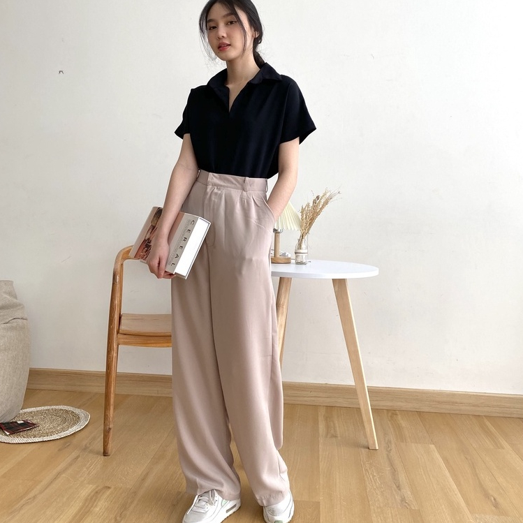 Ambery Formal Pants - Celana High Waist - Celana Panjang Wanita - Celana Anti Kusut - Celana Korea Wanita - Celana Formal / Casual