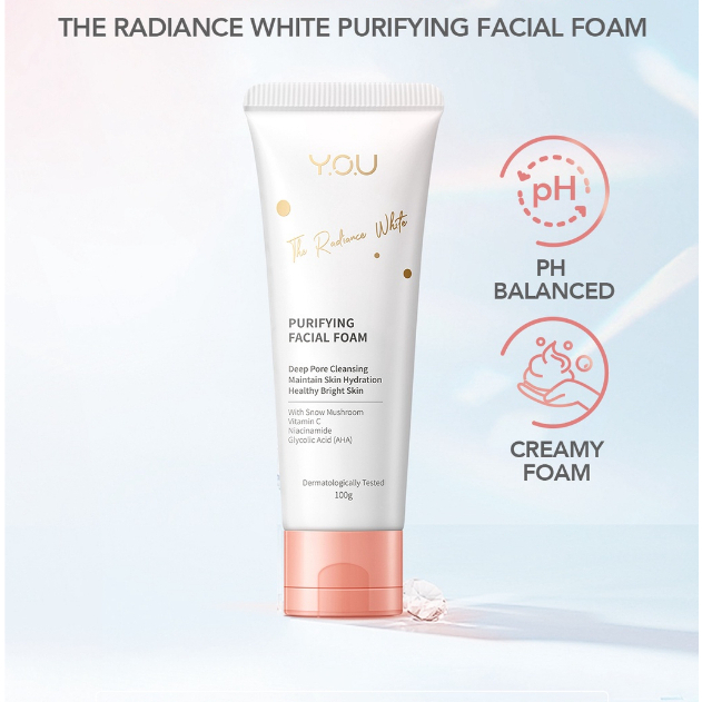 YOU Radiance White Purifying Facial Foam Sabun Cuci Muka Face Wash YOU Sabun Wajah