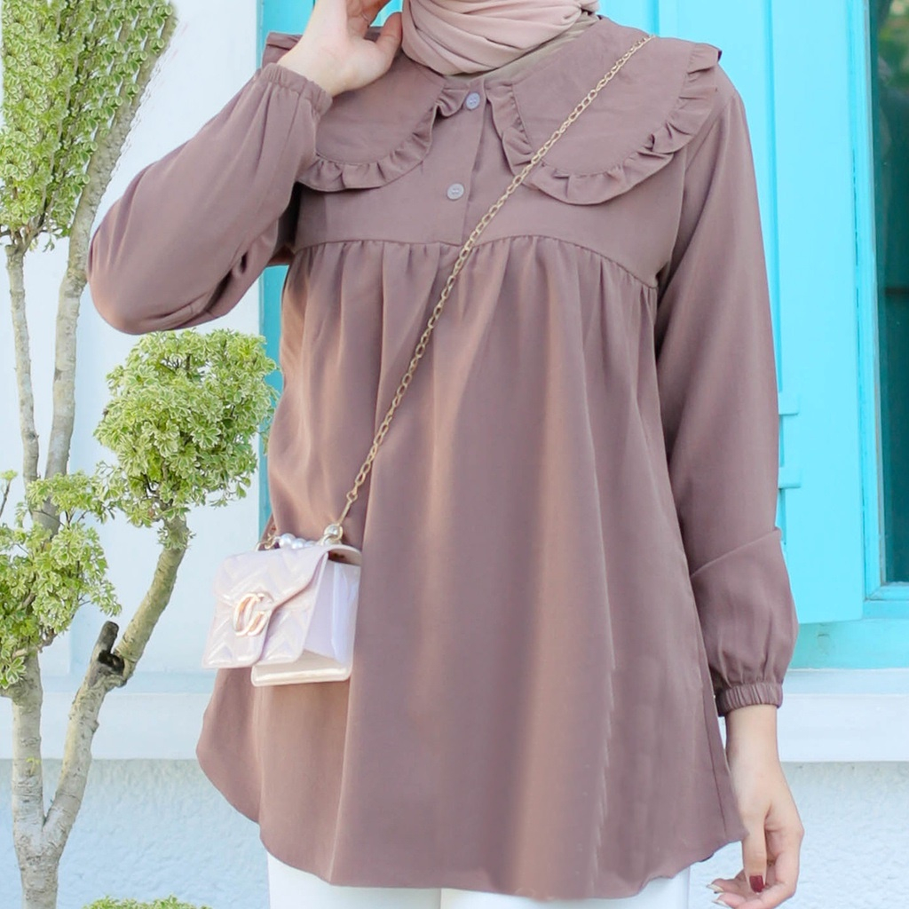 Kemeja Blouse Wanita Basic Pakaian Blouse Wanita Baju Atasan Wanita