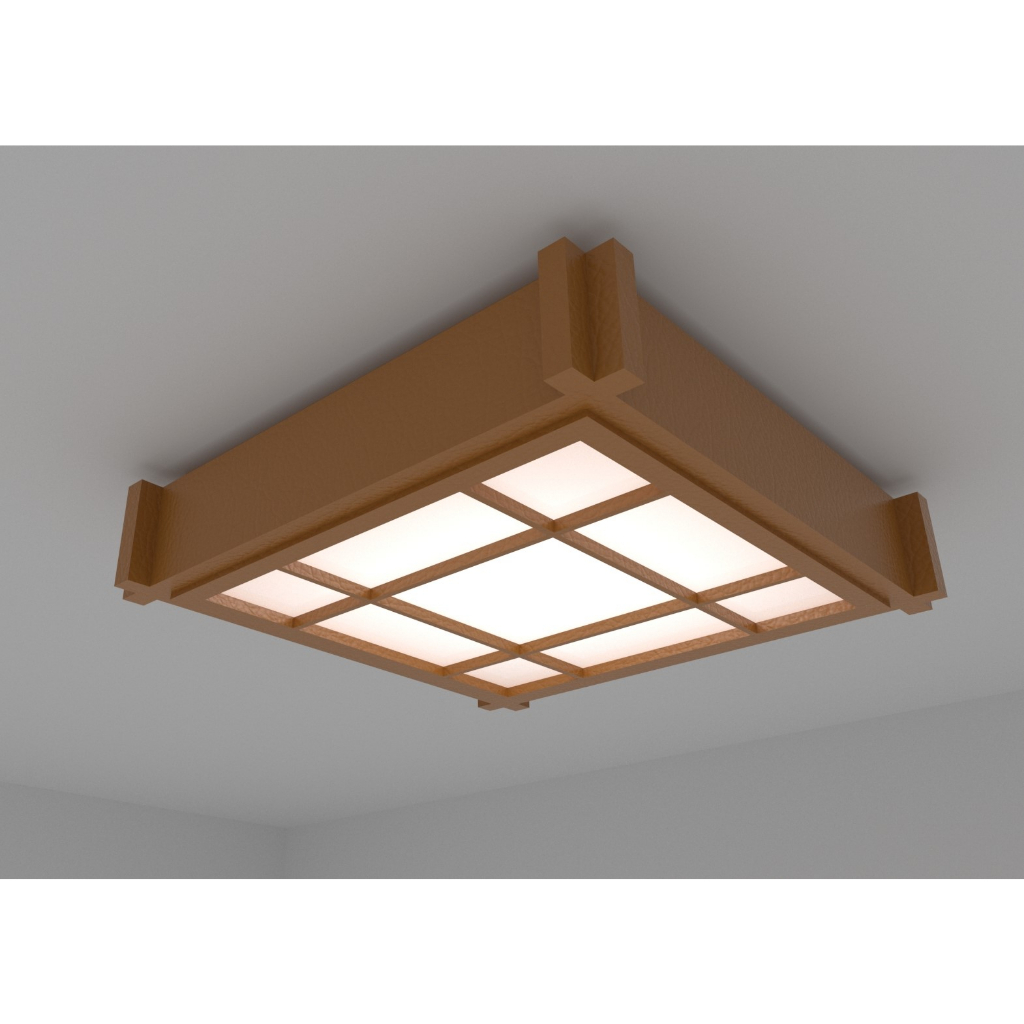 Kap Lampu Plafon Minimalis Kayu Jati Model Jepang