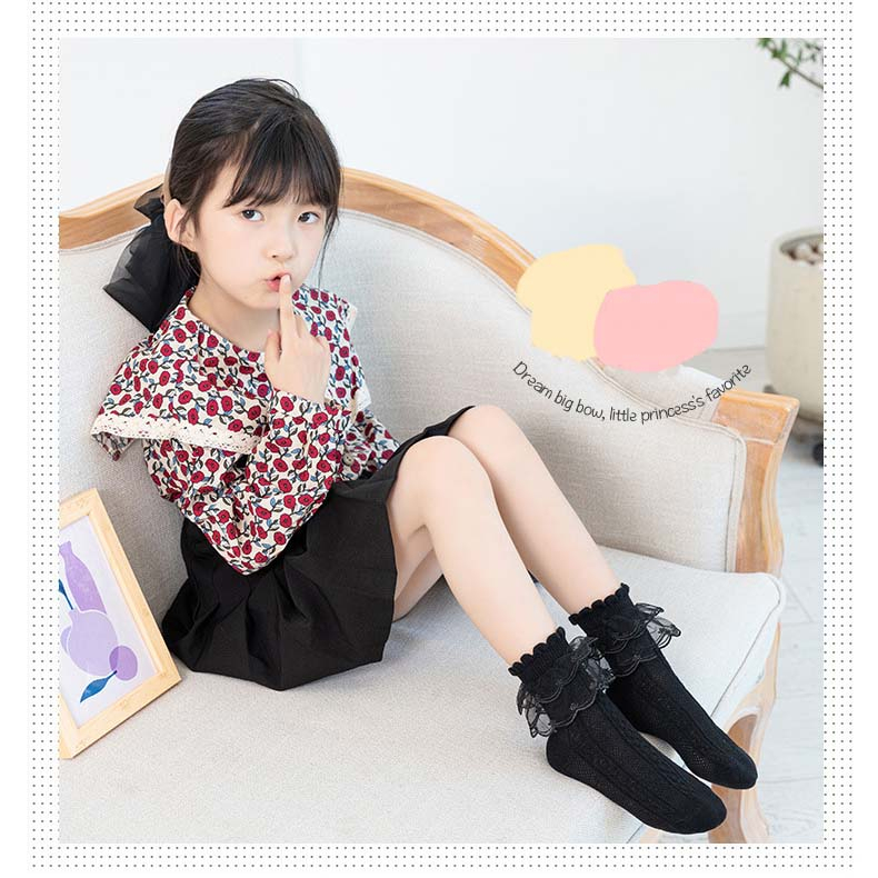 (0-13 Tahun)Katun murni Kaos Kaki Bayi Socks Lucu Kaos Kaki Anak Motif kaos kaki premium renda anak perempuan Katun murni anak Perempuan good quality gaya korea