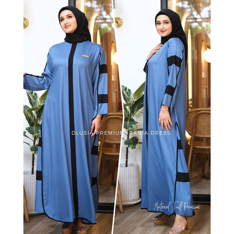 Daster Arab Dlusia RANIA Maxi Dress Gamis Syar'i Premium Twill Big Size