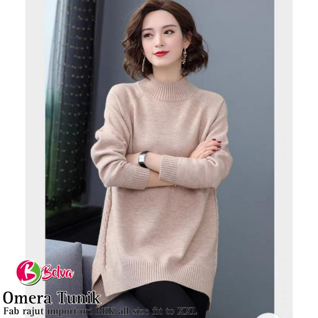 OMERA PUPPY  TUNIK / 18.7 / BAHAN RAJUT PREMIUM / BLOUSE ALLSIZE FIT TO XXL / BELVA