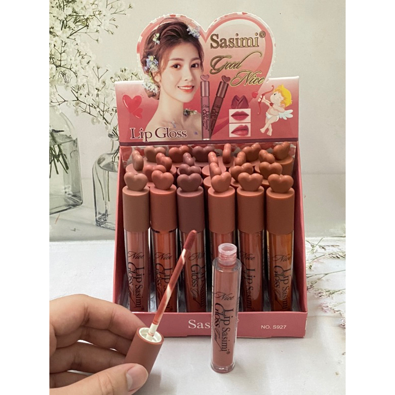 [12 pcs] Lipgloss Matte Sasimi Good Nice / Lipstick Cair Matte Love