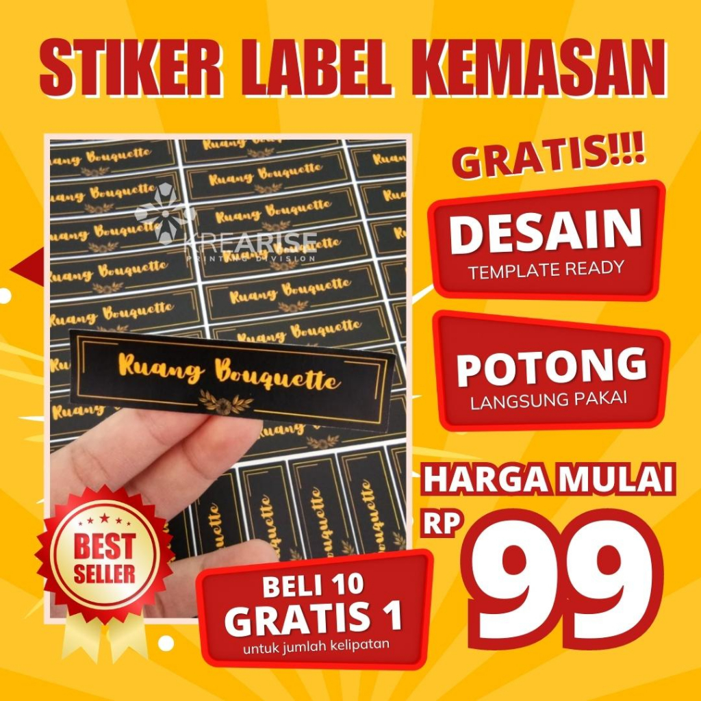 

Stiker Label Kemasan FREE DESAIN | Logo Olshop Custom Print Sticker & Cut Langsung Tempel