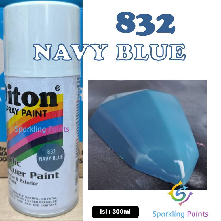 Pilox Diton Navy Blue 832 300ml Biru Nevi Navy Muda Kilap Mengkilap Glossy Sepeda Motor Mobil