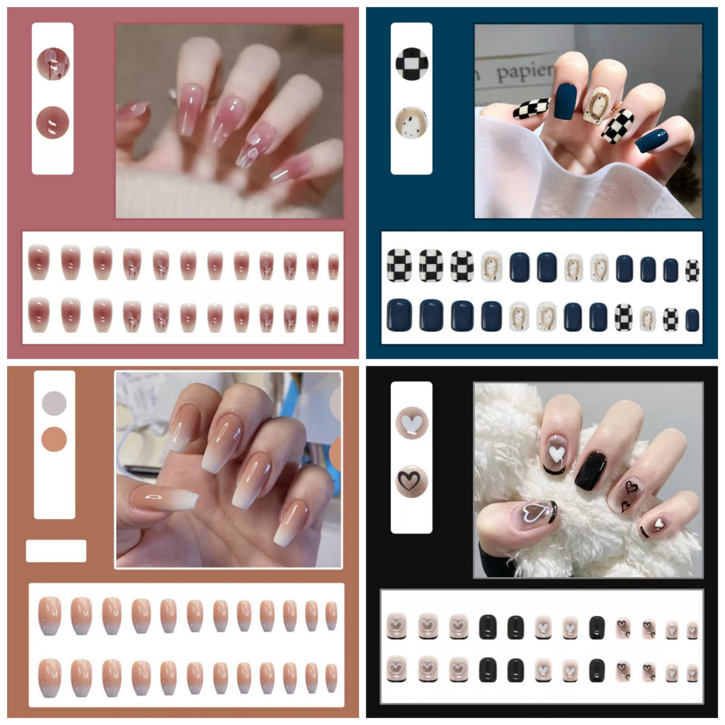 Fake Nails Art / Kuku Palsu Motif 24 pcs Super Best Seller Free Lem Part 2