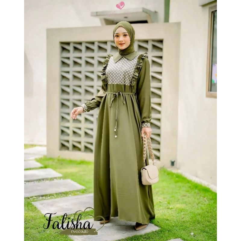 FALISHA DRESS CRINKLE AIRFLOW BUSUI FRIENDLY/GAMIS BRUKAT PREMIUM TERLARIS/FASHION WANITA MUSLIMAH 2023/GAMIS CRINKLE TERLARIS/FAR MOSLEMSTORE