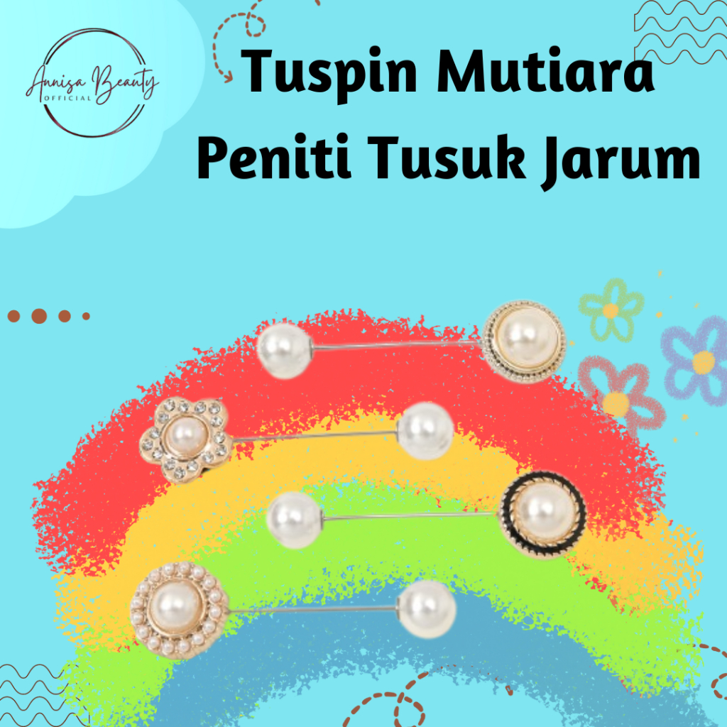 Tuspin Mutiara Peniti Tusuk Jarum HIJAB Bros Set Tusuk Mutiara Pin Tutup Brooch Aksesoris Jilbab Pakaian/ISI 4 PCS