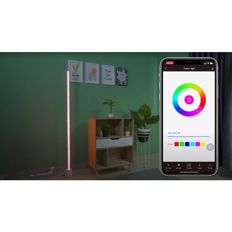 BARDI Standing RGB Flow Light Lampu Hias Rumah Kamar TIDUR On OFF WIFI Kontrol