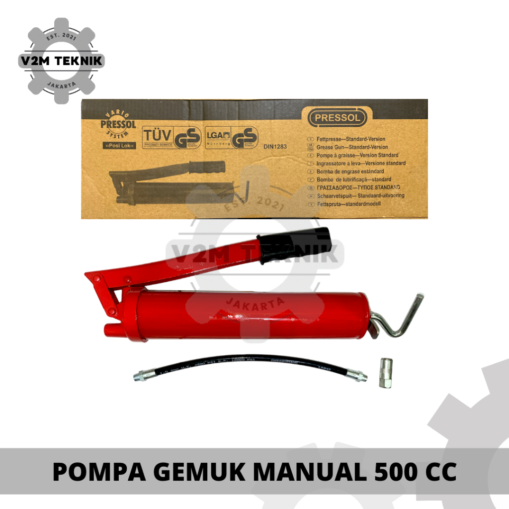 Grease Gun 500cc Pressol / Pompa Gemuk Tangan 500cc PRESSOL / Grease Gun 500 CC / Stempet Gemuk / Po