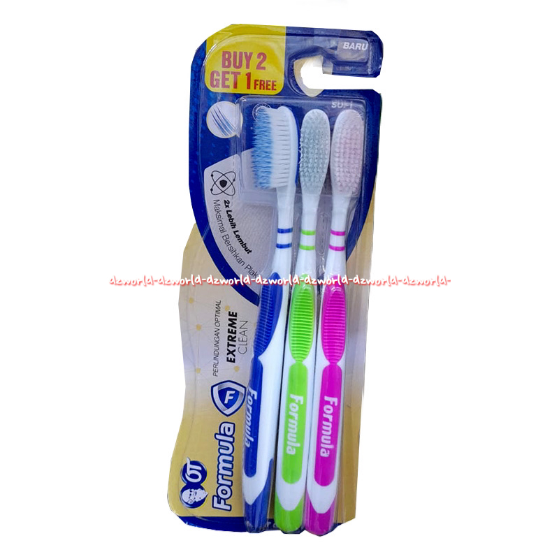 Formula Extreme Clean Isi 3pcs Sikat Gigi Yang Didesain Elegan dan Ergonomis Ekstrem Toothbrush