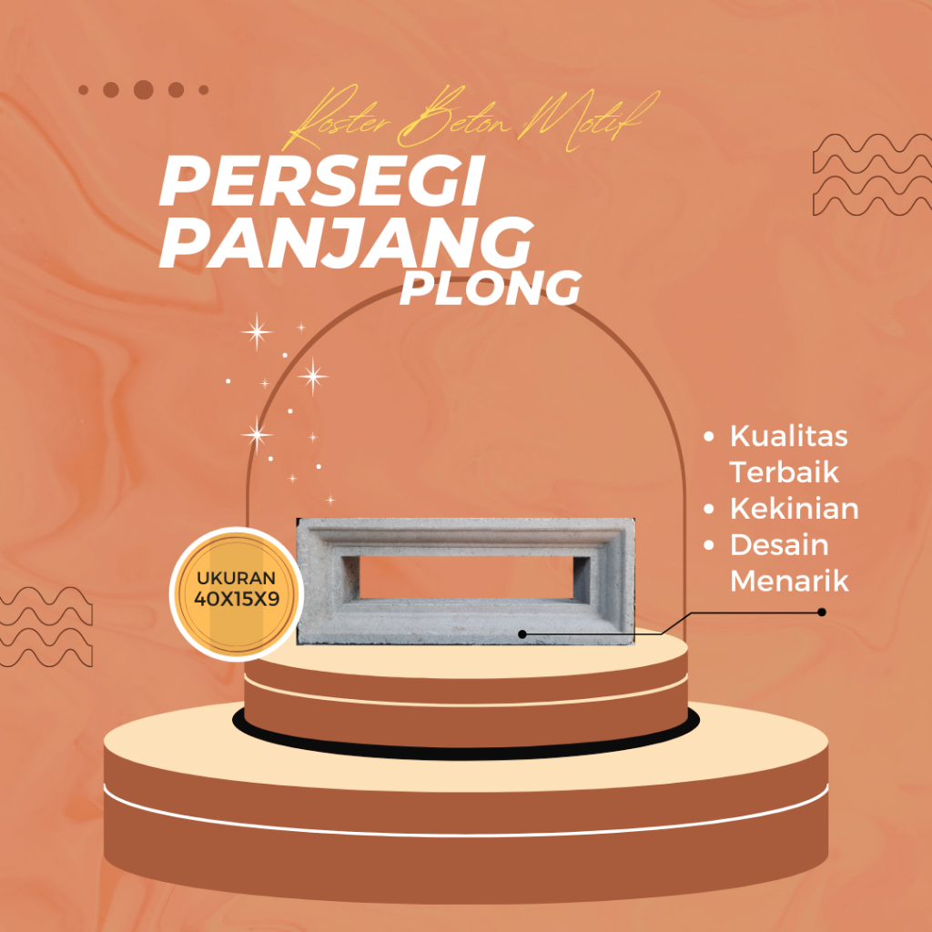 Roster Beton Minimalis Atau Loster Beton Motif Persegi Panjang Plong