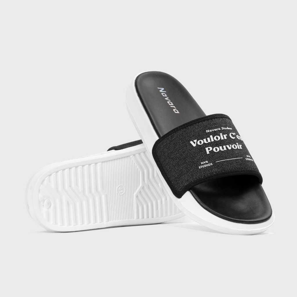 Navara Slide Midnight Sandal Slider Denim Pria | Forind x Navara Footwear