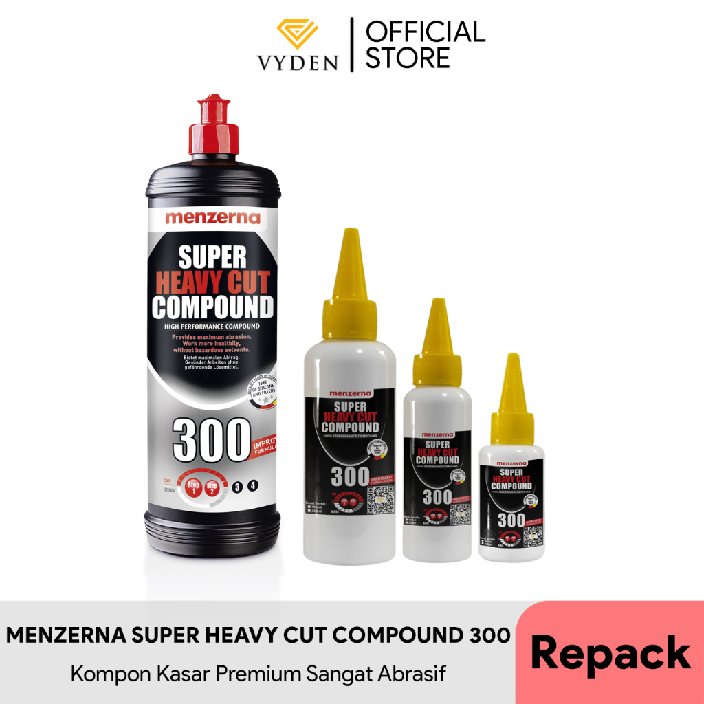 MENZERNA Super Heavy Cut Compound 300 50ml ECER Kompon Cutting Paling Kasar MURAH