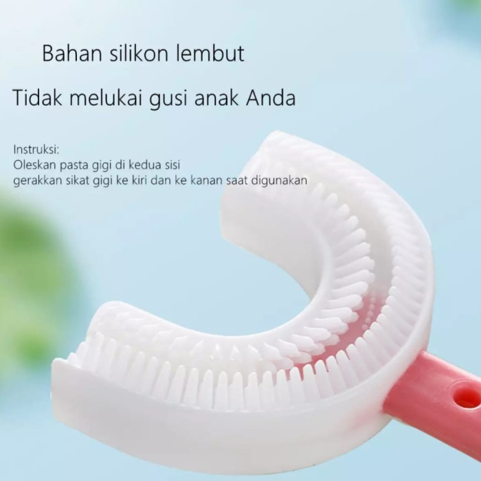 Silicone Sikat Gigi Anak Bayi Balita Model U No Packing