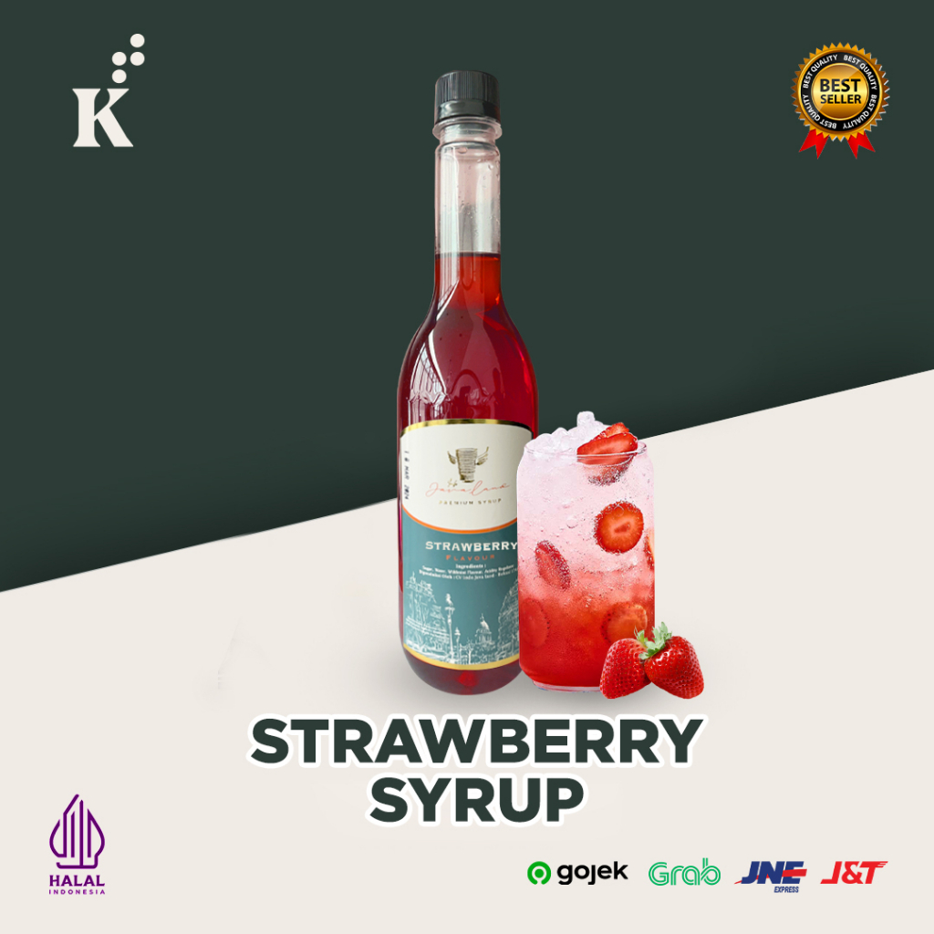 

Syrup Premium Javaland Sirup Aneka rasa Strawberry 620 Ml