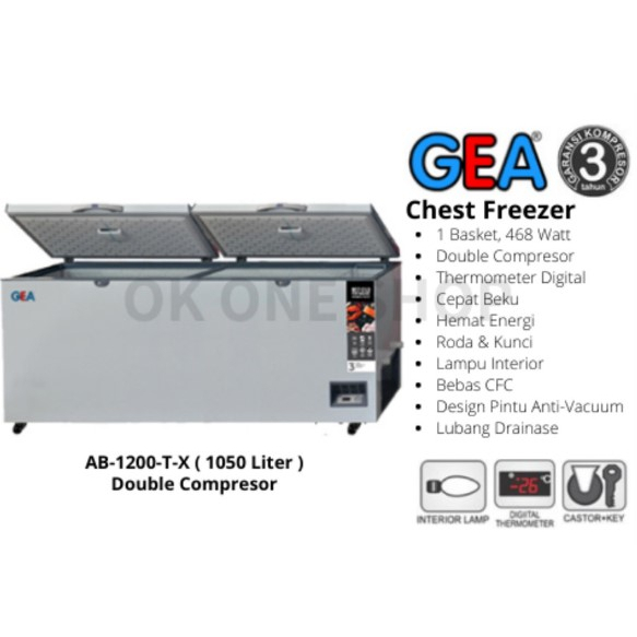 GEA Chest Freezer 1050 Liter Box Freezer AB1200 450 Watt AB-1200-TX