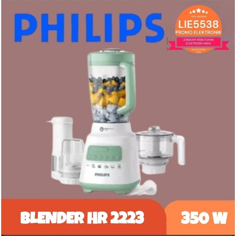 BLENDER PHILIPS HR2223 / HR 2223 / HR2221 / HR 2221 PLASTIK 2L GARANSI RESMI