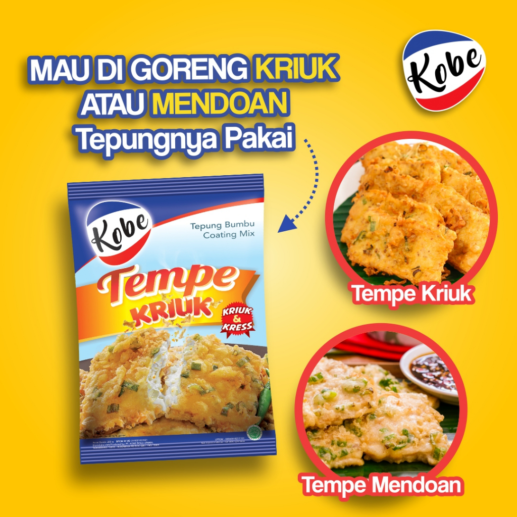 (JSO) KOBE Tepung Tempe Kriuk Kentucky Kriuk 200gr TERMURAH / Bumbu tempe / Bumbu Kentucky / tepung premix