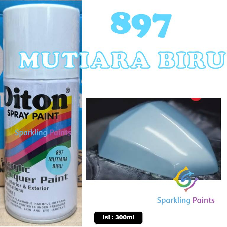 Pilox Diton Mutiara Biru 897 300ml Warna Blue Pearl Kilap Mengkilap Glossy Sepeda Motor Mobil