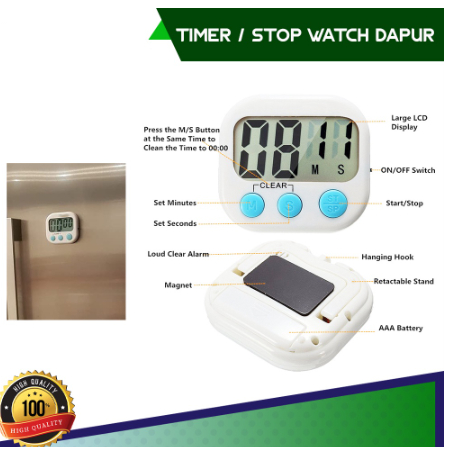 DIGITAL TIMER STOPWATCH  KITCHEN TIMER ALAT MASAK DAPUR