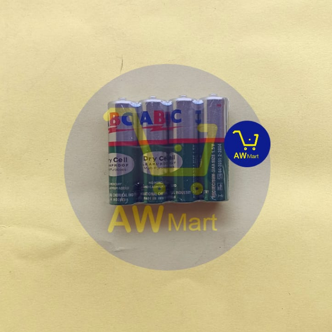 BATU BATERAI ABC 3/AA SIZE 1.5V DRY CELL ISI 4PCS