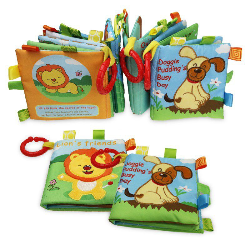 Mainan Edukasi Bayi Buku Kain Cerita Hewan Story Cloth Book Animal Baby Kado Mainan Buku Bantal Gantung Teether Sensory Anak Bayi Tummy Time