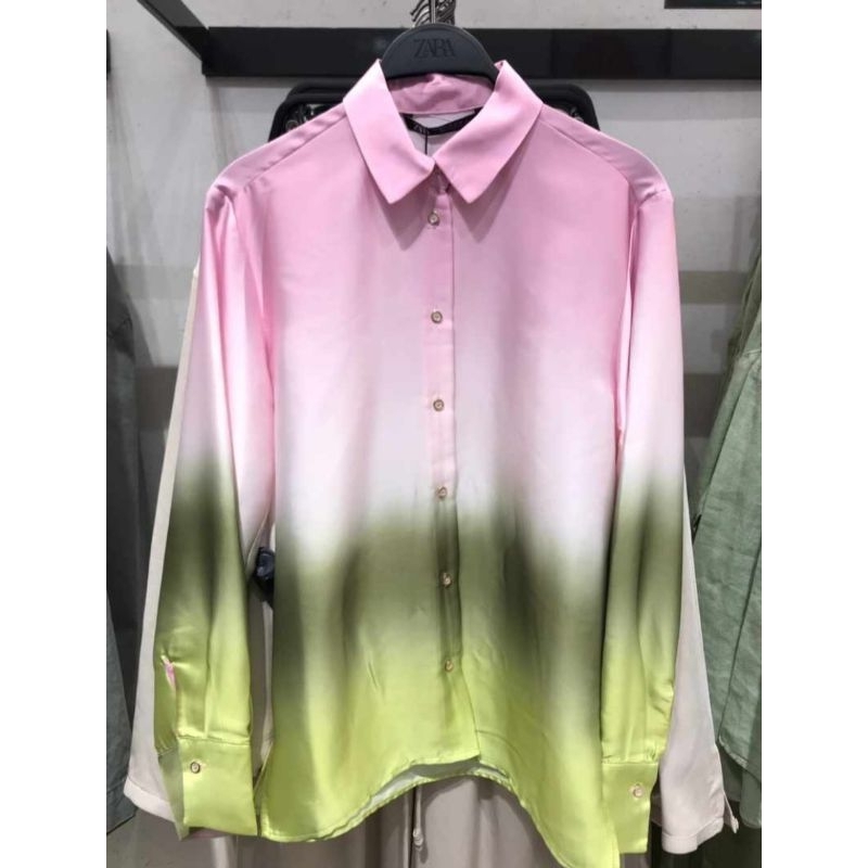 Kemeja Satin Tie Dye ZARA NEW  Original