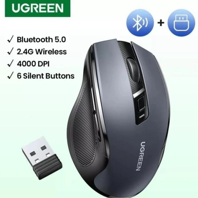 Mouse Wireless UGREEN Silent 2.4 Bluetooth 5.0 - Mouse 90545 / 90855-BT+DONGLE