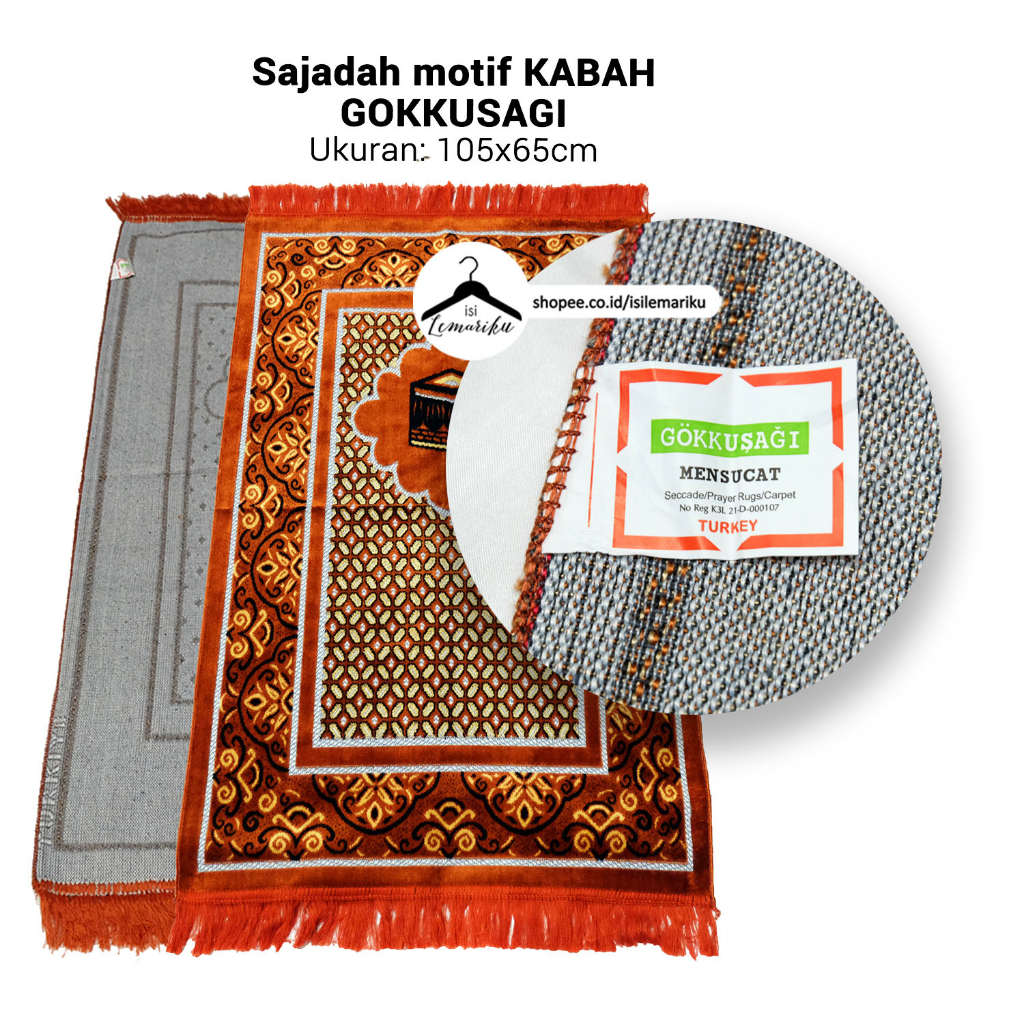 GROSIR/SABLON Sajadah Gokkusagi Besar 65x105cm [60pcs]