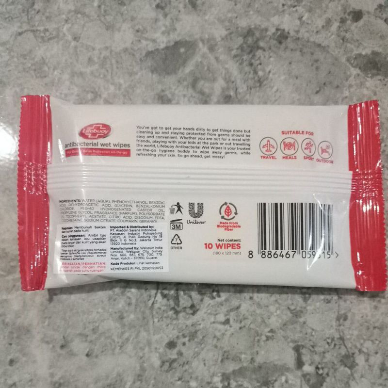 Lifebuoy Antibacterial Wet Wipes 10's