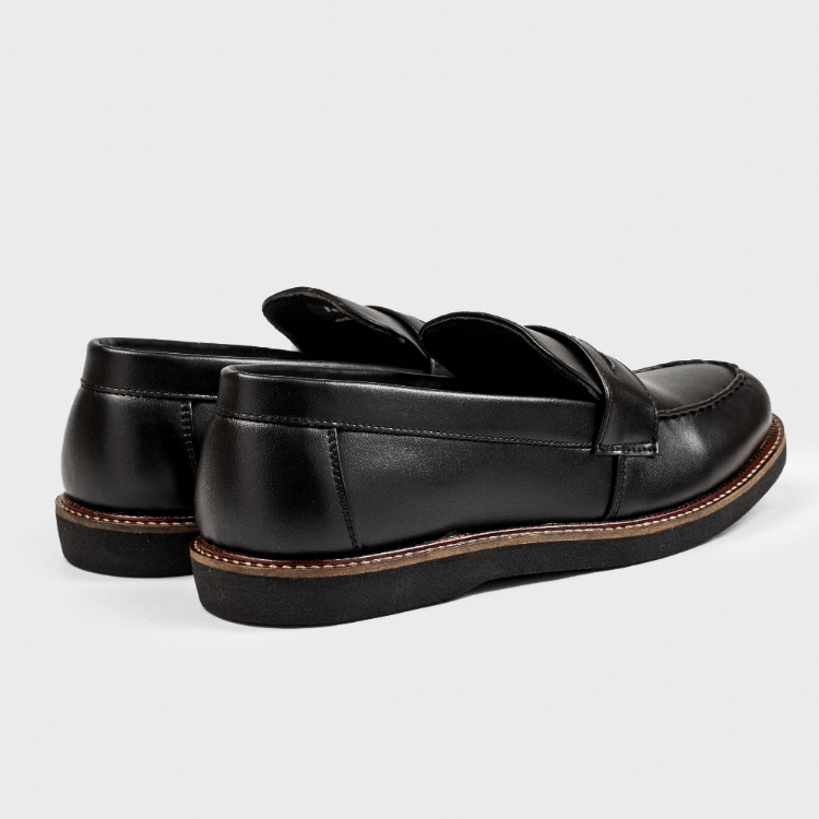 Sepatu Pantofel Pria Loafer Kerja Kantor Formal Kasual Pesta Kondangan Bahan Kulit Original Arf Black Alp