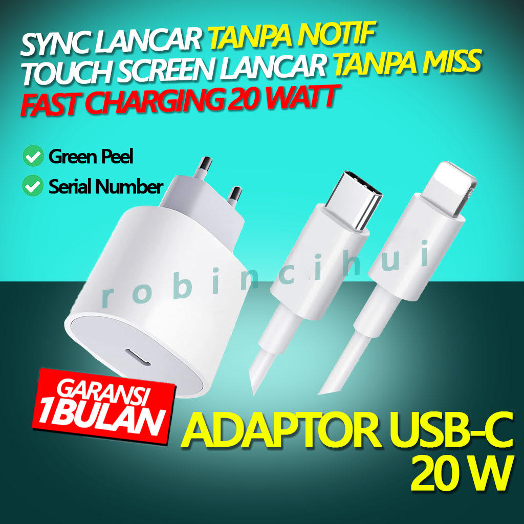 KABEL USB C TO IP + ADAPTOR 20 W (1 PAKET) 20 W FAST CHARGING - CHARGER IP - KABEL DATA IP - CAS IP - KABEL CHARGER IP - KABEL CASAN IP FAST CHARGING - ADAPTER IP - ADAPTOR IP - KABEL IP - KEPALA IP - KABEL DATA IP