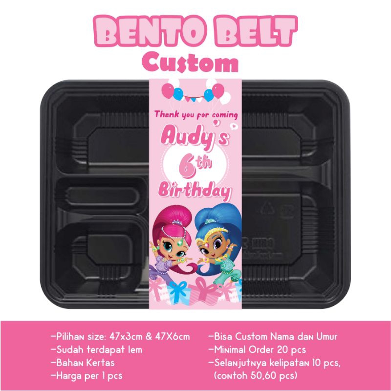 

BENTO BELT SHIMMER AND SHINE PAPER BELT CUSTOM NAMA