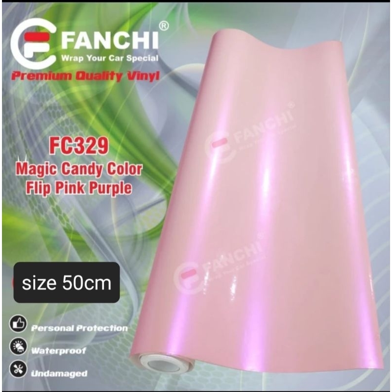 ROLL Sticker Fanchi FC329 Magic Candy Color Flip Pink Purple Premium Wrap ROLL