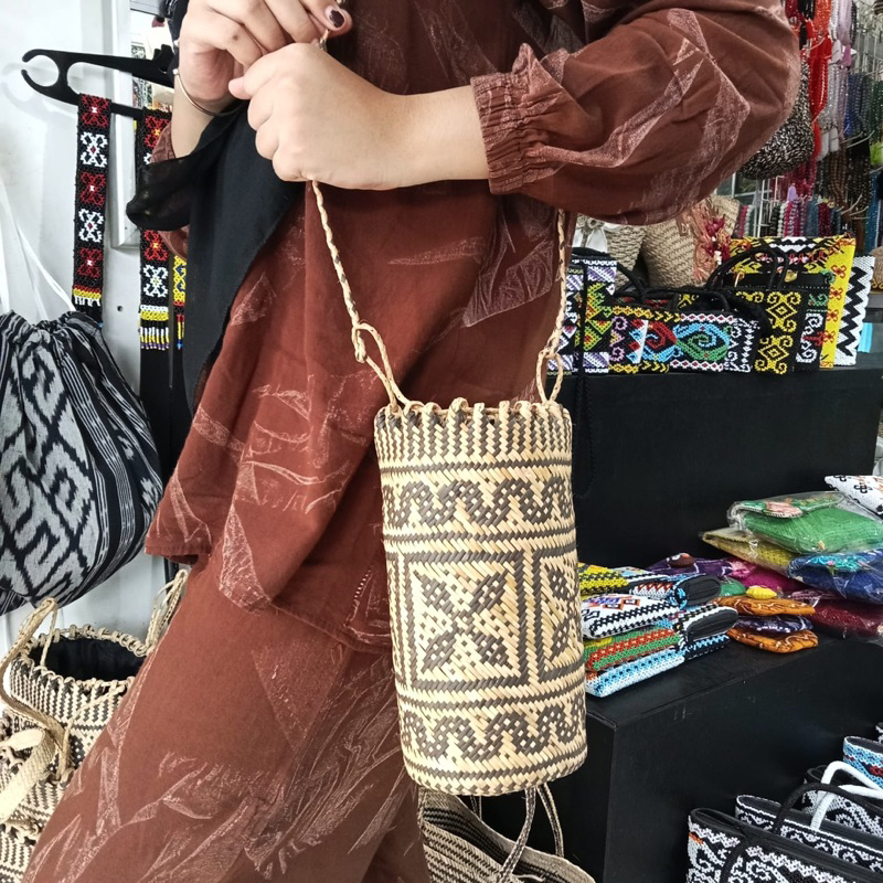 Rotan Anjad Mini Tas Selempang Anyaman Rotan Mini untuk Aktivitas Harian, Model Kecil Praktis, Warna