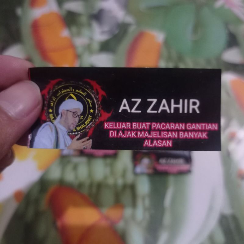 

(Minimal Order 10 pcs) Stiker AZ-ZAHIR Merah Vynil Putih Tahan Air, Tahan Lama