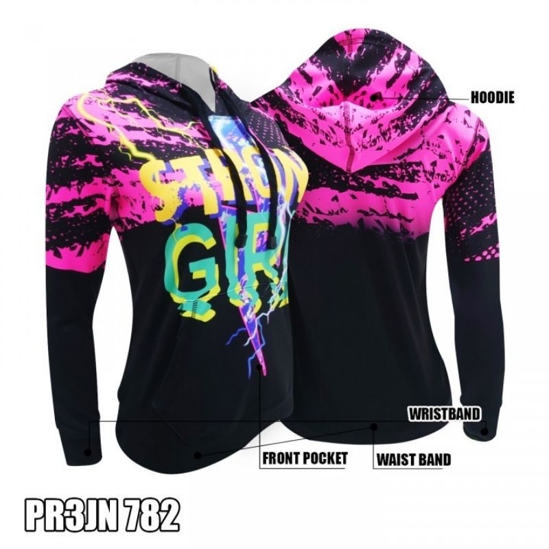 Sixpack Jaket Hoodie Olahraga Wanita Full Printing