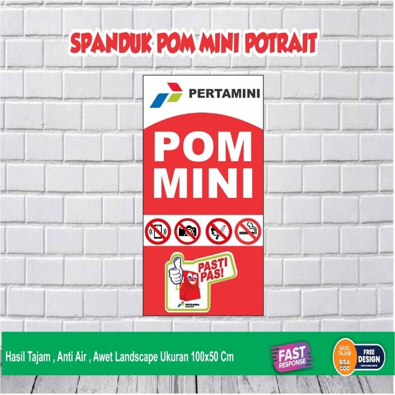 Spanduk / Baner Pom mini 100x50 cm