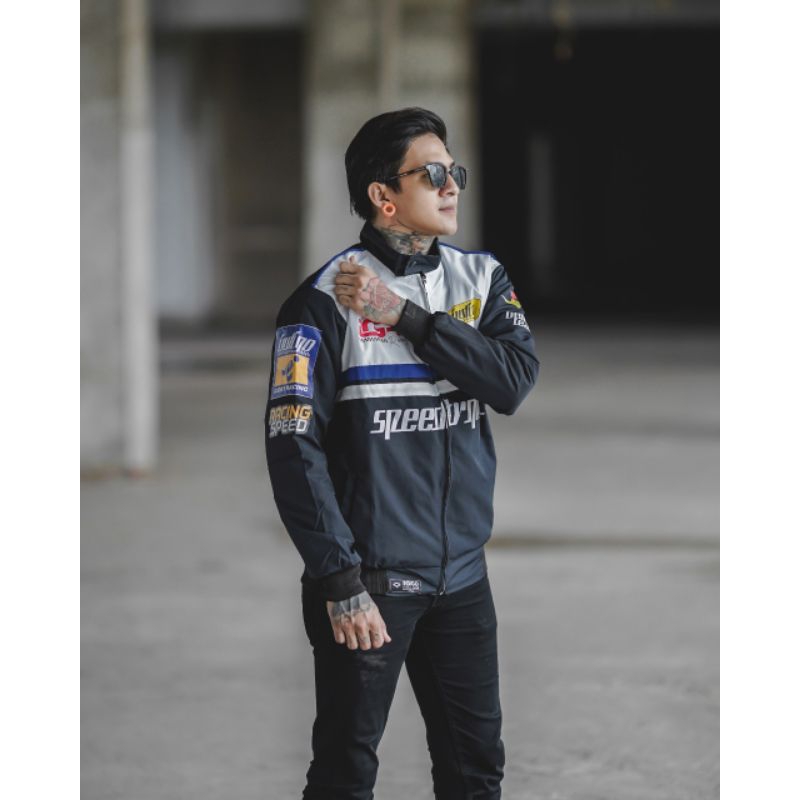 Jaket Nascar Racing Pria Murah Terbaru Outdoor Jacket Varsity Boomber Sunmori Anti Air Original Premium M L XL Bahan Taslan Best Quality Original Terlaris