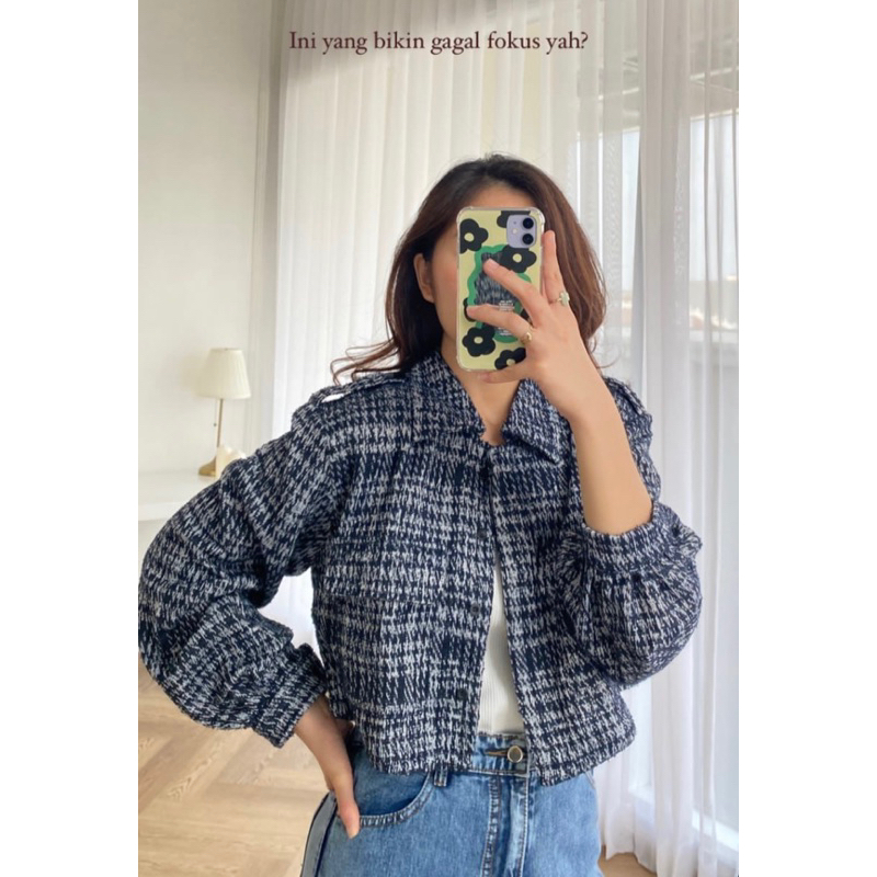 Claryn The Label Preloved - Krystal Outer in Tweed || oudre avgal duma baesic monomolly kina touch u