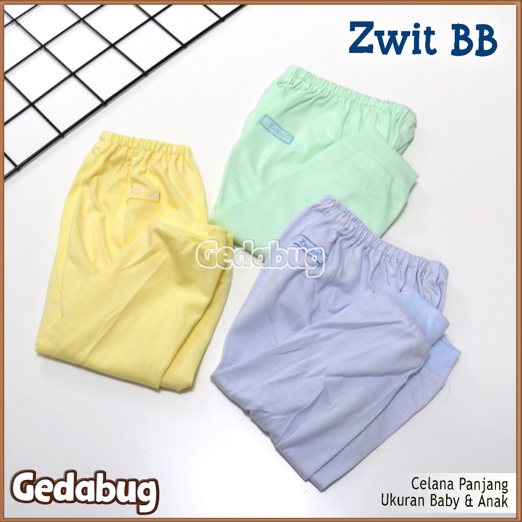 Celana Panjang Anak Zwit BB Polos | Celana anak Katun lembut | Gedabug