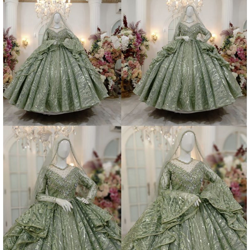 GAUN PENGANTIN BARBIE MEWAH BEREKOR//GAUN WEDDING 3 IN 1 PREMIUM MODERN//BAJU PENGANTIN