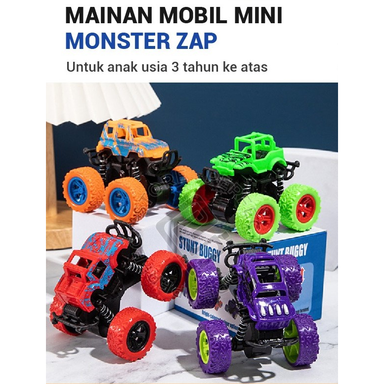 Mainan Mobil Monster Mini Anak ZAP  Pull Back