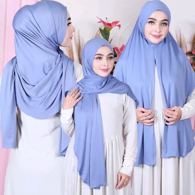 Pasmina oval jersey hijab pasmina instan oval jersey